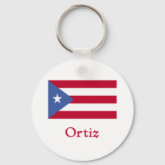 Ortiz Puerto Rican Flag Key Ring