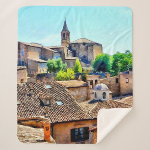 Orvieto Italy Hillside Sherpa Blanket