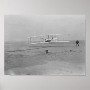 Orville Wright on First Flight at 120 feet Poster