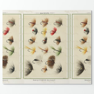Orvis Fly Fishing Pattern Wrapping Paper