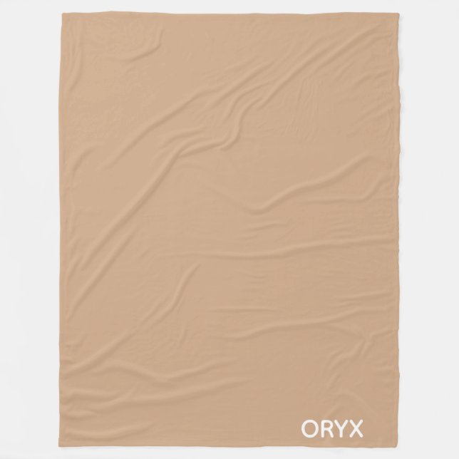 Oryx brown beige color name fleece blanket (Front)