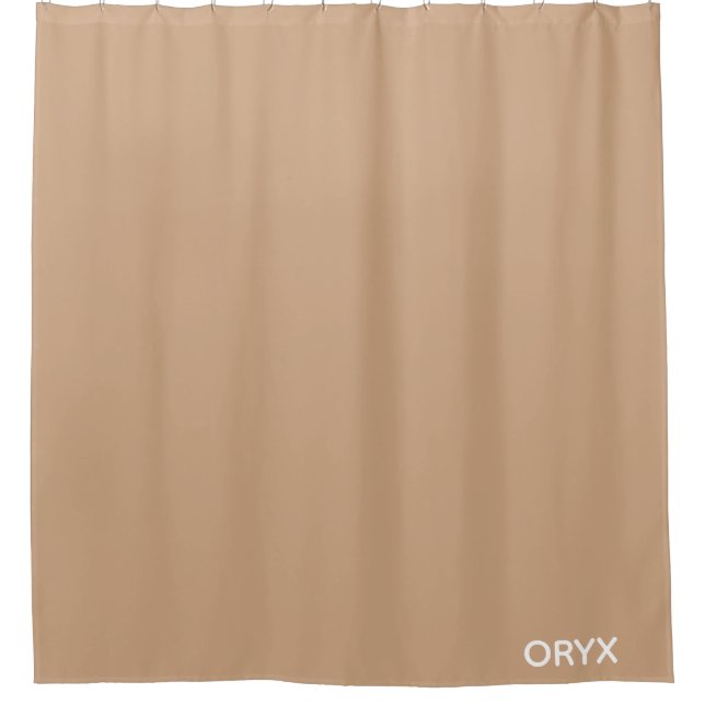 Oryx brown beige color name shower curtain (Front)