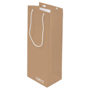 Oryx brown beige color name wine gift bag