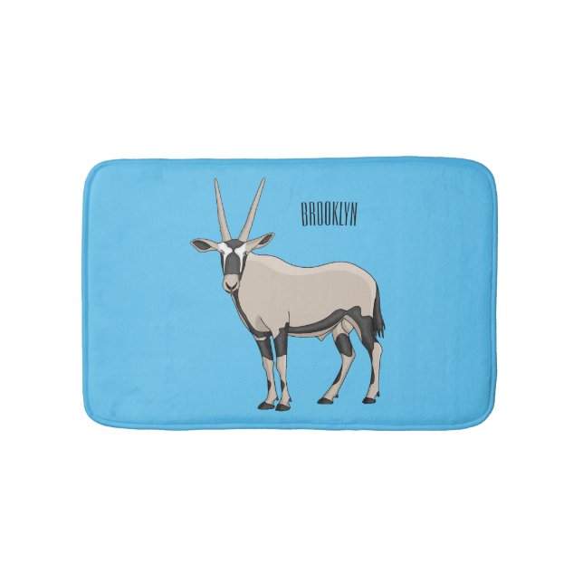 Oryx cartoon illustration bath mat (Front)
