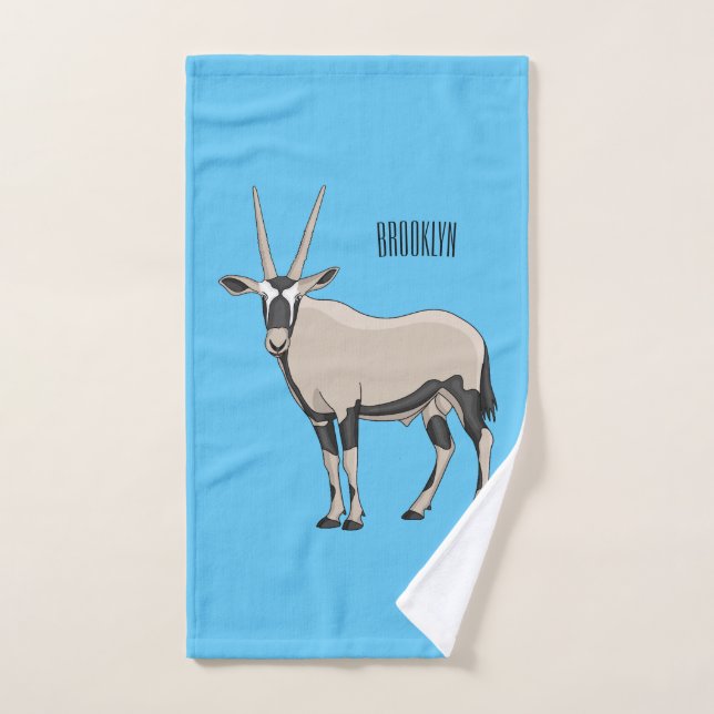 Oryx cartoon illustration bath towel set (Hand Towel)