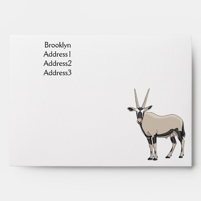 Oryx cartoon illustration envelope (Front)