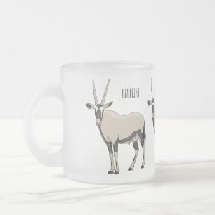 Oryx cartoon illustration  frosted glass coffee mug