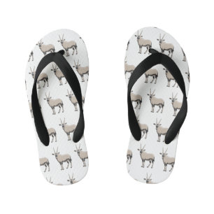 Oryx cartoon illustration kid's flip flops