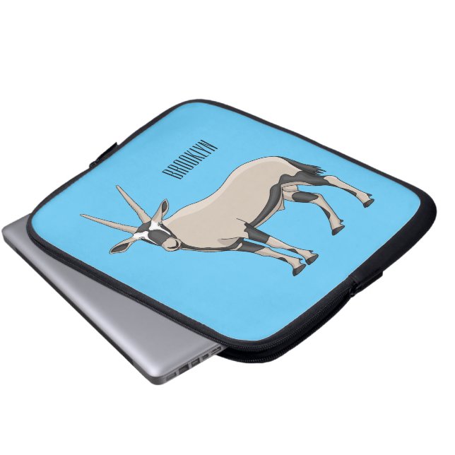 Oryx cartoon illustration laptop sleeve (Front Bottom)