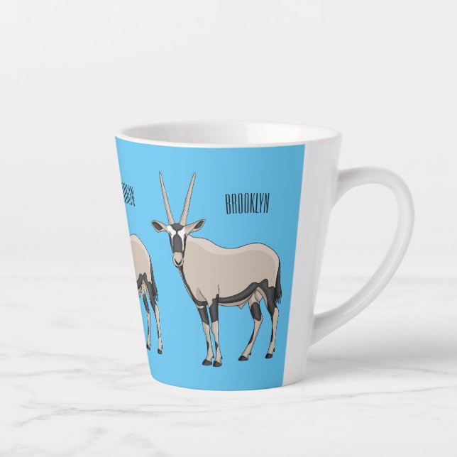 Oryx cartoon illustration  latte mug (Right)