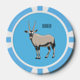 Oryx cartoon illustration  poker chips
