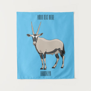 Oryx cartoon illustration tapestry