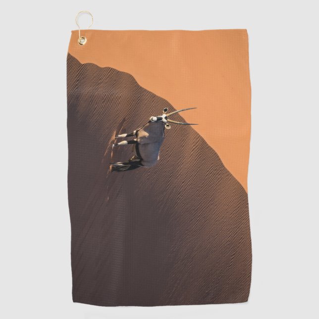 Oryx on the edge, Namibia Golf Towel (Front)