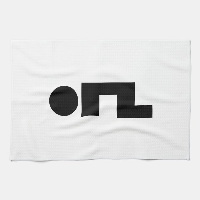 ORZ Emoticon Kaomoji Emoji Tea Towel (Horizontal)