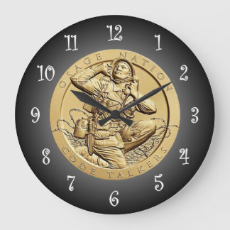 Osage Code Talkers Bronze Medal ~ Large Clock