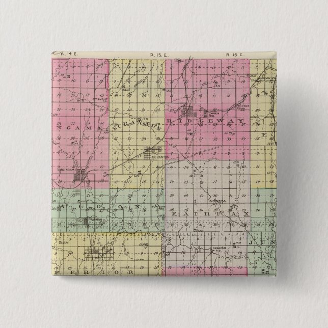 Osage County, Kansas 15 Cm Square Badge (Front)