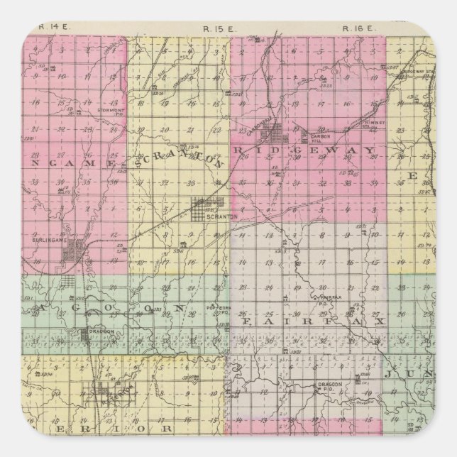 Osage County, Kansas Square Sticker (Front)