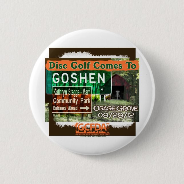 Osage Grove Goshen Disc Golf Grand Opening 6 Cm Round Badge (Front)