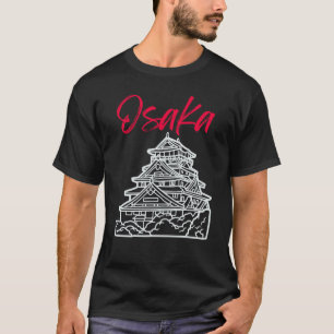 Osaka Castle in Japan Sketch Japanese Landmark T-Shirt