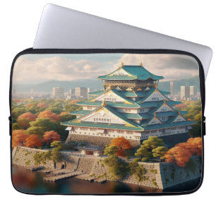 Osaka Castle Japan Landscape Vintage Travel Laptop Sleeve