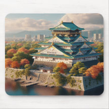 Osaka Castle Japan Landscape Vintage Travel