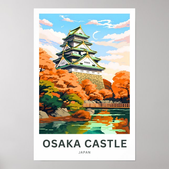Osaka Castle Japan Travel Print (Front)