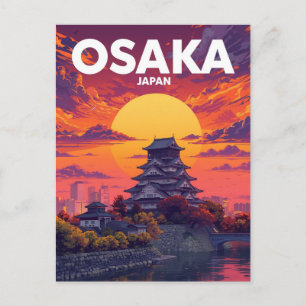 Osaka Castle Sunset Dreams Postcard