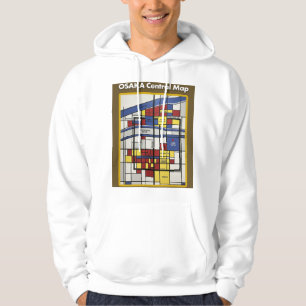 OSAKA central map Piet Mondrian style Hoodie