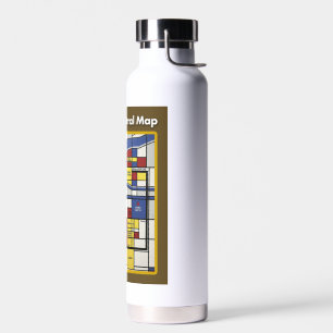 OSAKA central map Piet Mondrian style Water Bottle