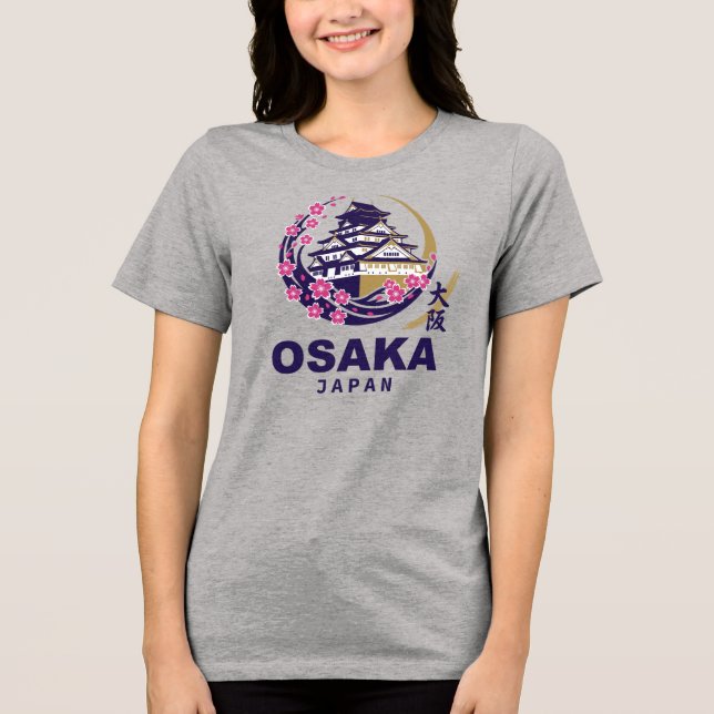 Osaka Japan Cherry Blossoms Tri-Blend Shirt (Front)