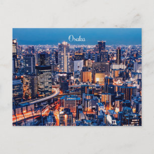 Osaka Japan cityscape photograph Holiday Postcard