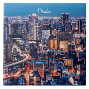 Osaka Japan cityscape Tile