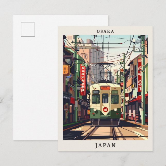Osaka Japan Elegant Art Vintage Travel Postcard (Front/Back)