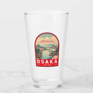 Osaka Japan Mount Fuji Travel Art Emblem Glass