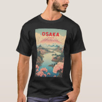 Osaka Japan Mount Fuji Travel Art Vintage