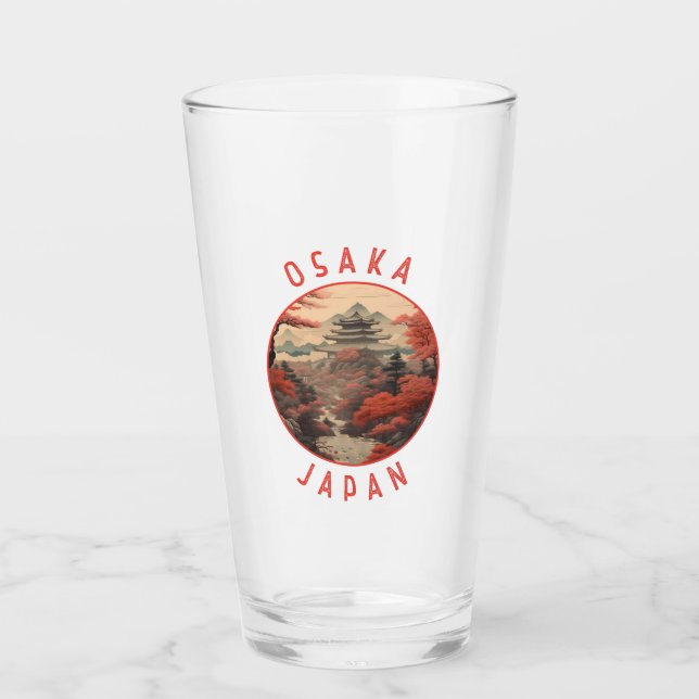 Osaka Japan Retro Distressed Circle Glass (Front)
