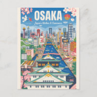 Osaka Japan Retro Travel Poster Vintage Art