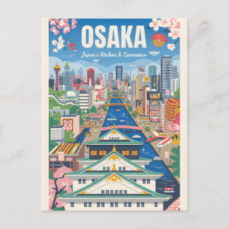 Osaka Japan Retro Travel Poster Vintage Art Holiday Postcard