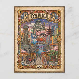 Osaka, Japan - Tourist Attractions - Tarot Card