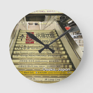 Osaka Japan Train Station Stairs Round Clock