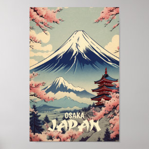 Osaka Japan Vintage Famous Travel Place Poster