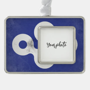 Osaka prefecture silver plated framed ornament