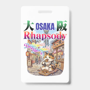 OSAKA rhapsody Delicious TAKOYAKI -JAPAN travel- ID Badge