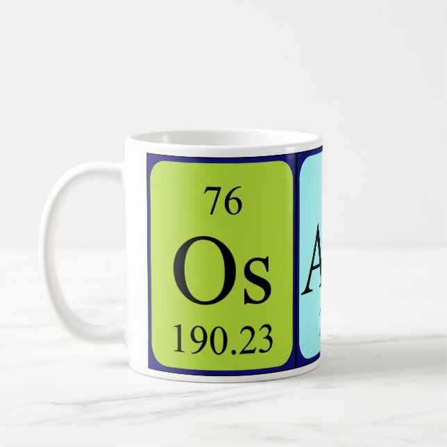 Osamu periodic table name mug (Left)