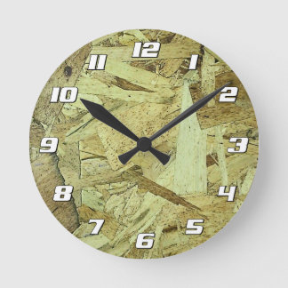 OSB Chip Board Plywood with Numbers Round Clock