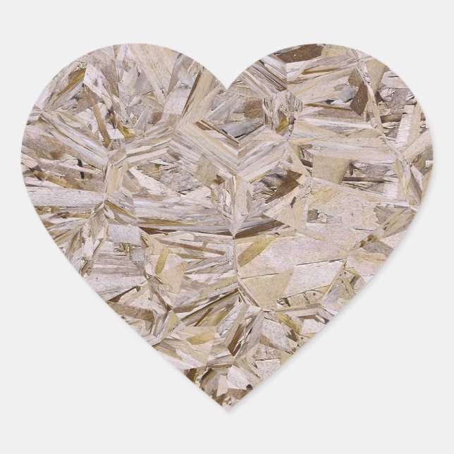 OSB Construction Plywood Decor Heart Sticker (Front)