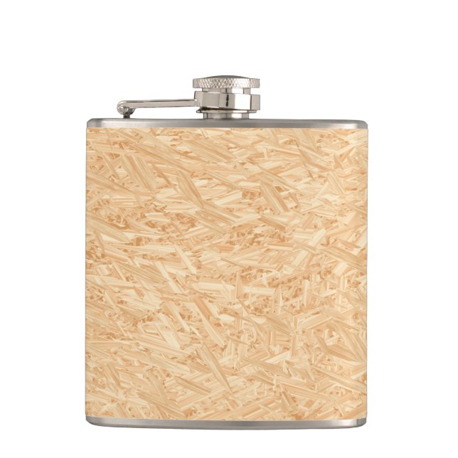 OSB Plywood Print Hip Flask (Front)