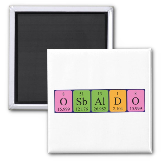 Osbaldo periodic table name magnet (Front)