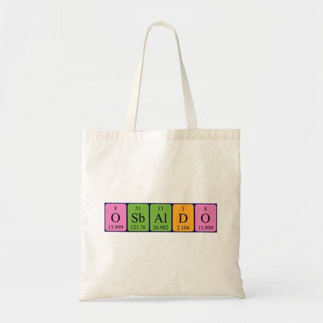 Osbaldo periodic table name tote bag (Front)