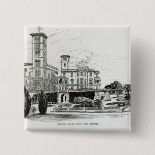 Osborne House from the Grounds 15 Cm Square Badge